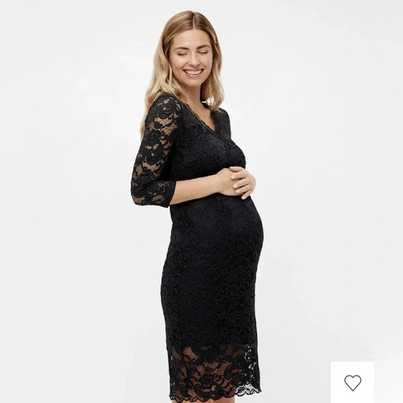NWT Mama:Lucious Bright‎ Pink Stretch Lace Maternity Formal Dress - Size Medium - Picture 12 of 13